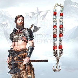 KID VIKING HELMET PENDANT WITH RUNES LETTER NECKLACE